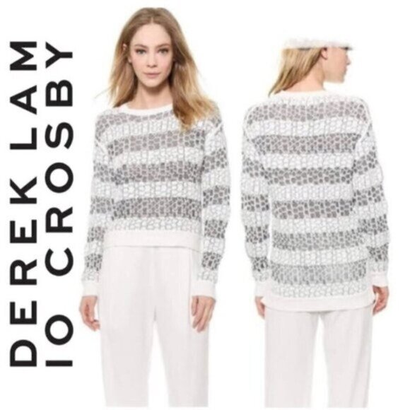 Derek Lam Sweater 10 Crosby High Low Strip ​​​​ - Picture 1 of 13